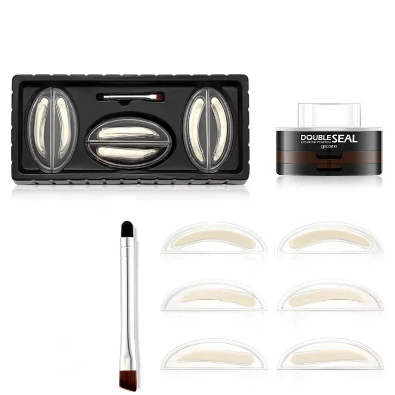 Double couche double couleur tampon sourcil poudre rapide maquillage timbre sourcil imperméable sourcil teinte maquillage débutant disponible