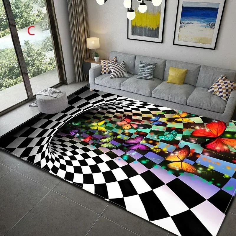 3d Abstracte Geometrische Optische Deurmat Vortex Illusie Tapijt Toegangsdeur Vloermat Antislip Vloermat Woonkamer Decor Tapijt