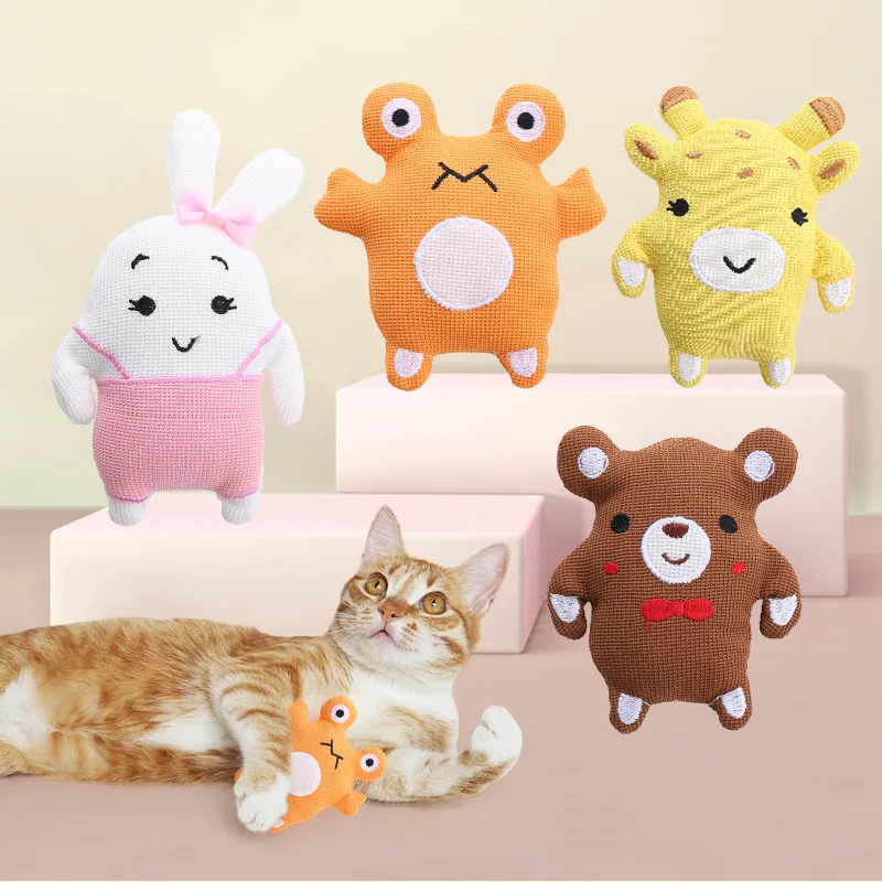 

Pet Supplies Plush Rabbit Crab Bear Cartoon Series Toys Cat Mint Ringing Paper Self Fun Relaxation Interactive Cat Toys