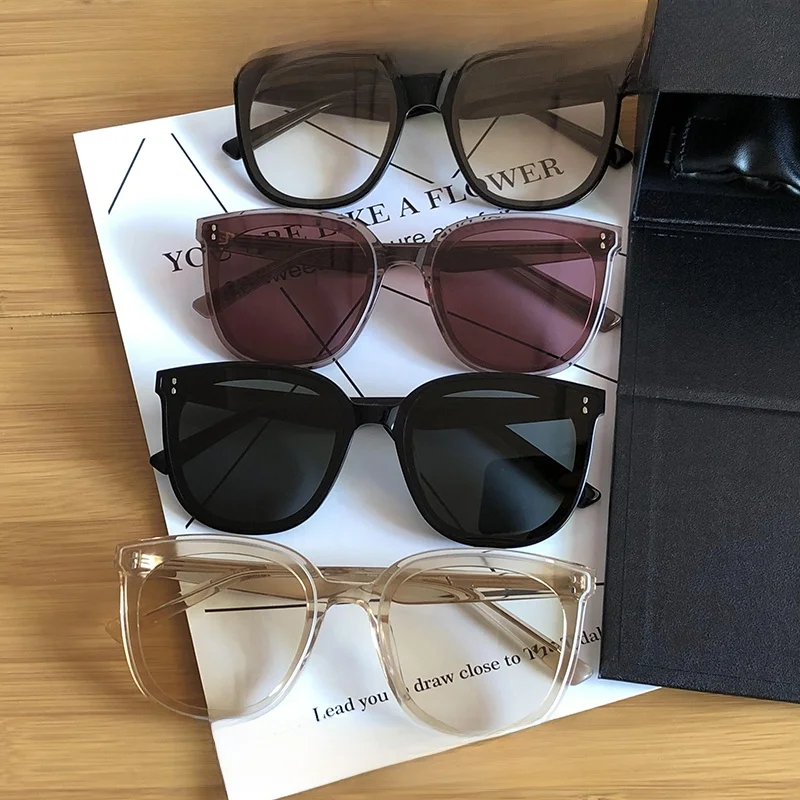 

New UV Protection GM Rosy Sunglasses Large Face Slimming Faionable Retro Sle for All Face pes Non-Polarized Glasses