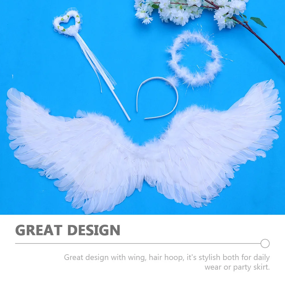 

Wings Angel Costume Prop Feathered Christmas Cosplay for Girls