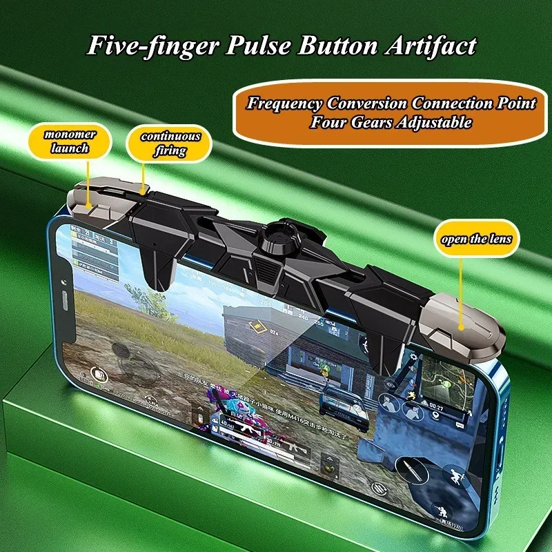 携帯電話アクセサリー,ゲームパッド,pubg用トリガー,合金キー,iPhone,Android用