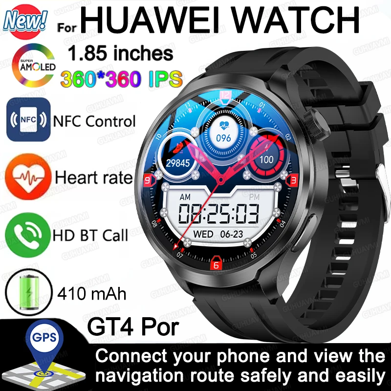 2024 New Smart Watch Men GT4 Pro 1.85 inch HD Screen Heart Rate Bluetooth Call IP68 Waterproof NFC SmartWatch For Huawei Xiaomi