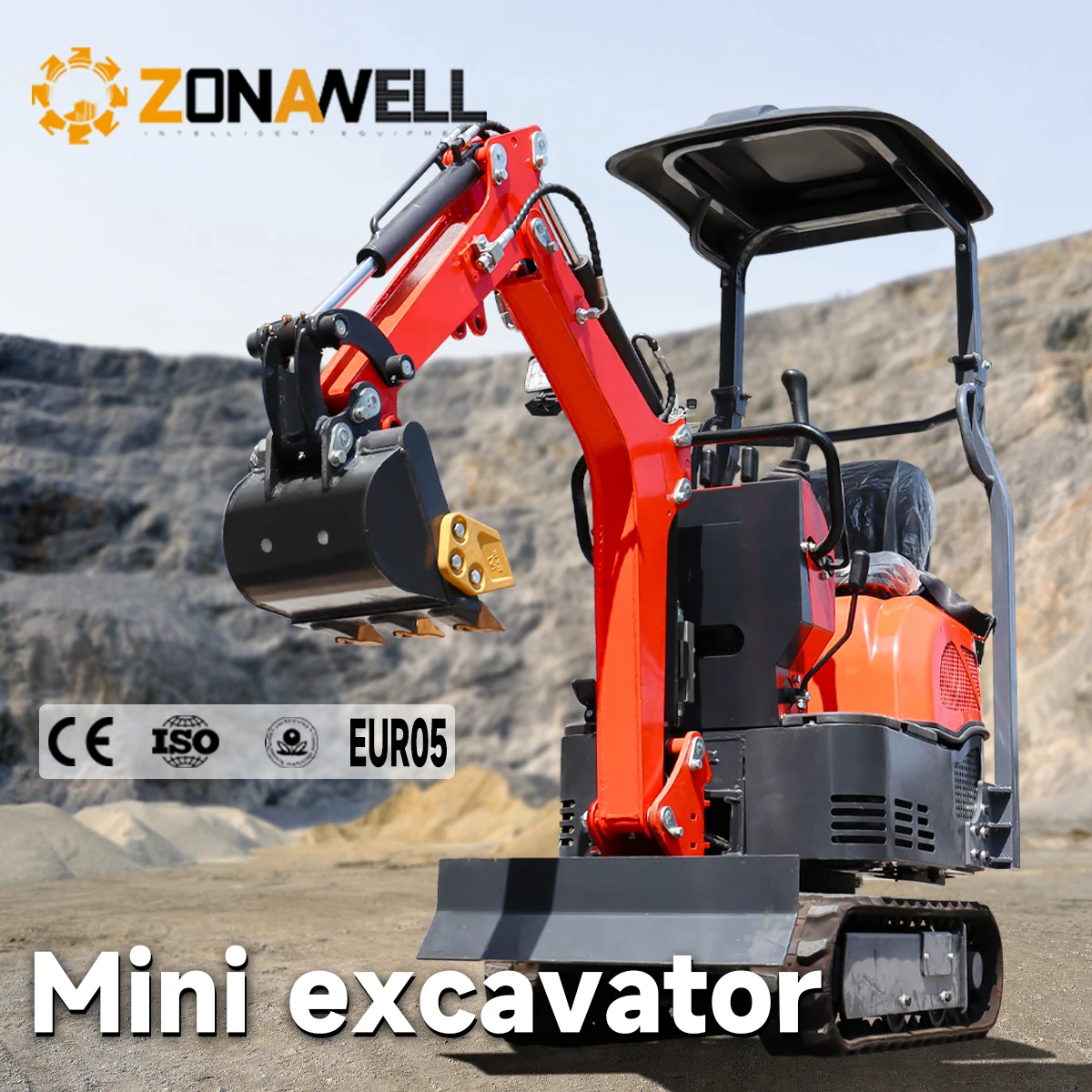 

0.8-Ton Dual-Pump Hydraulic Mini Excavator with Boom Side Swing Crawler Excavator High-Quality Factory Direct Sale Customized