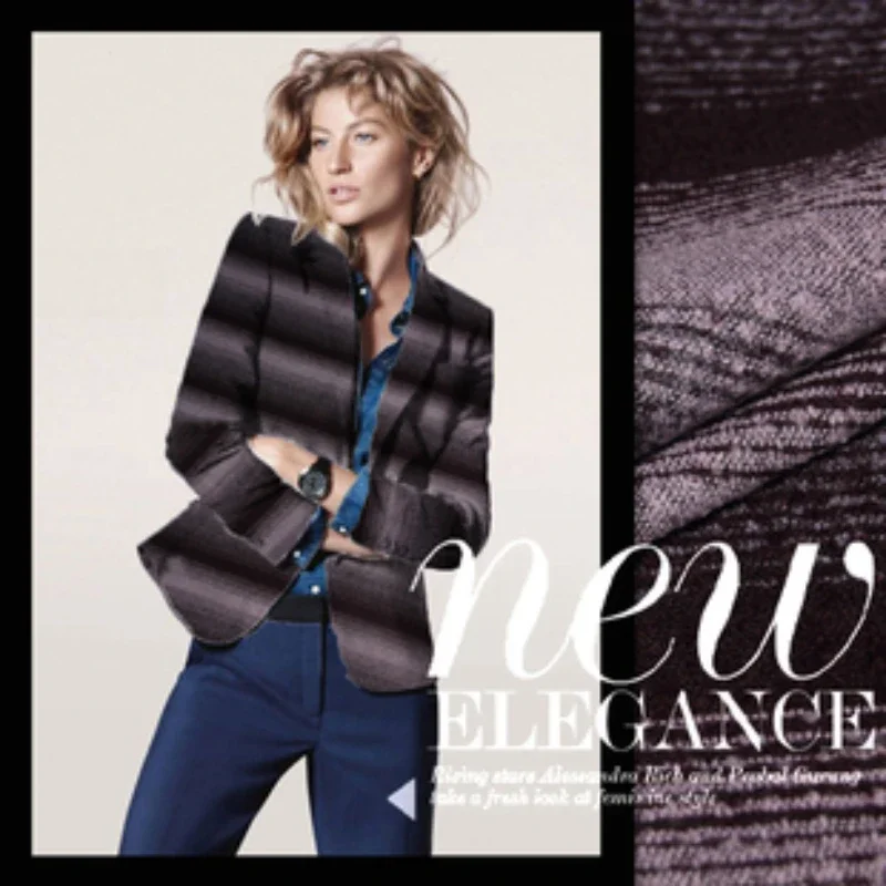 Japanese Wool Blended Fabric Concave Convex Three-dimensional Horizontal Stripes Spring Autumn Windbreaker Long Skirt Fabrics