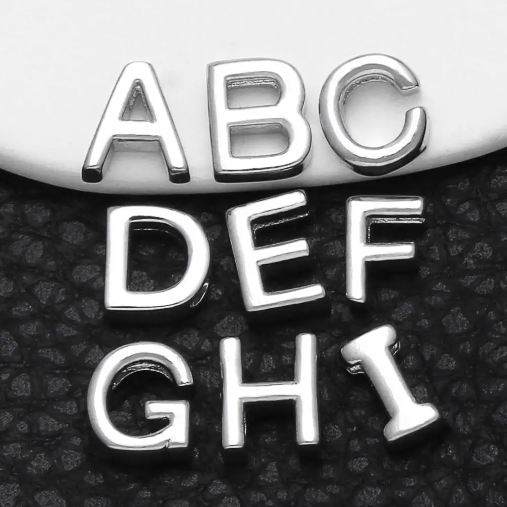 OCESRIO Silver Color Mini 26 Letters Charms for Bracelet Copper Platinum Plated Initial Name accesorios de joyería chma294