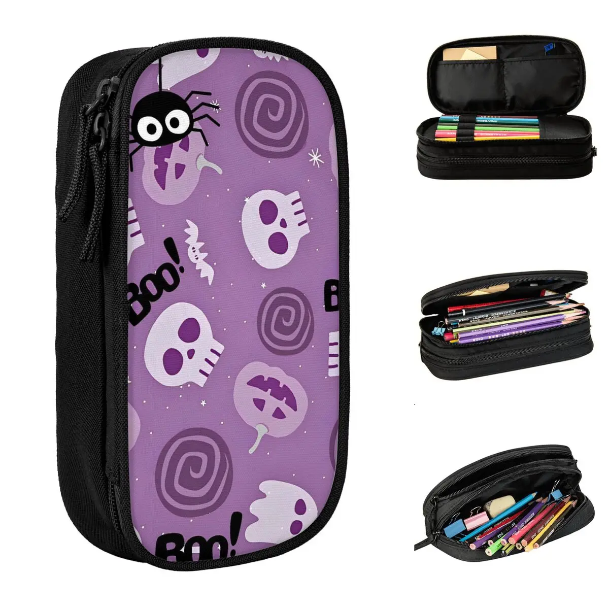 

Пенал на тему Хэллоуина для девочек и мальчиков, модный пенал, школьные пеналы с графическим рисунком, канцелярские принадлежности, подарок