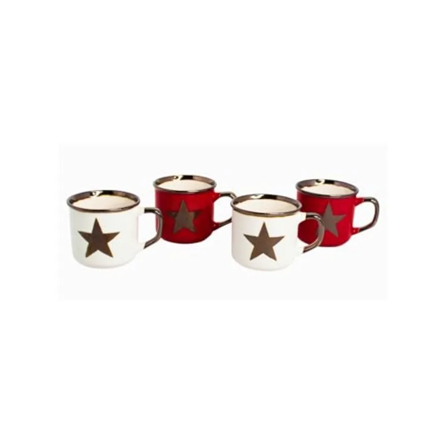 USA 4pc Unique STAR Design Espresso Cups 9Cuban Coffee