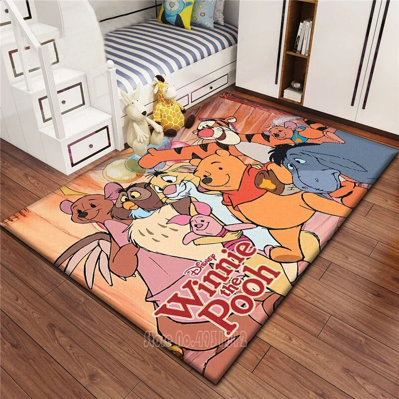 Disney Winnie Pooh Printed Friends Rug Carpets 120x160cm Decor for Living Room Children's Bedroom Sofa Bathroom Kids Floor Mat