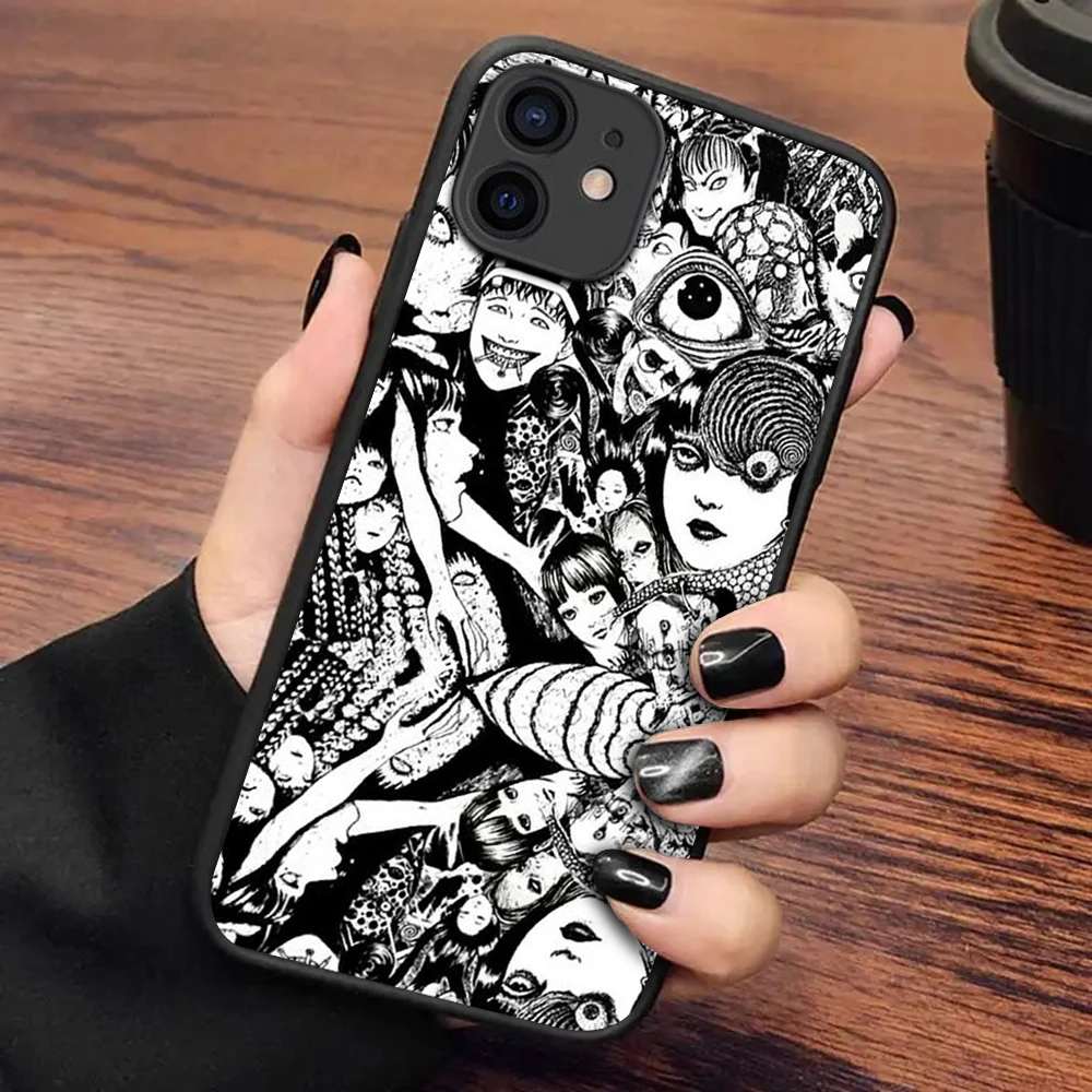 Junji Ito horror Hot comics Phone Case For iPhone 15 14 13 12 11 Pro Max X XR XSMax 7 8 Plus Matte Transparent Back Cover