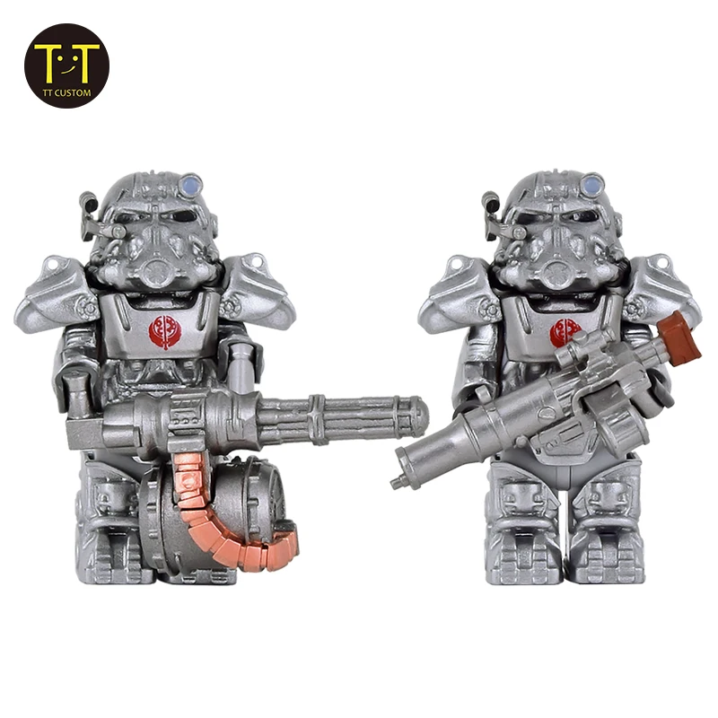 1PCS Military Soldiers Mini Anime Action fallouts Figures Weapons Robot Mecha Building Blocks Bricks DIY Toys for KIDS gift