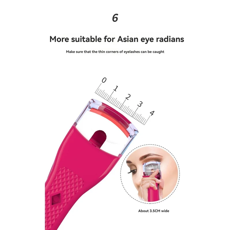 【مشعبية】فرشاة تجعيد الرموش الكهربائية المحمولة، فرشاة تجعيد الرموش الساخنة، كفاف العين، أداة تجعيد التسخين السريع B