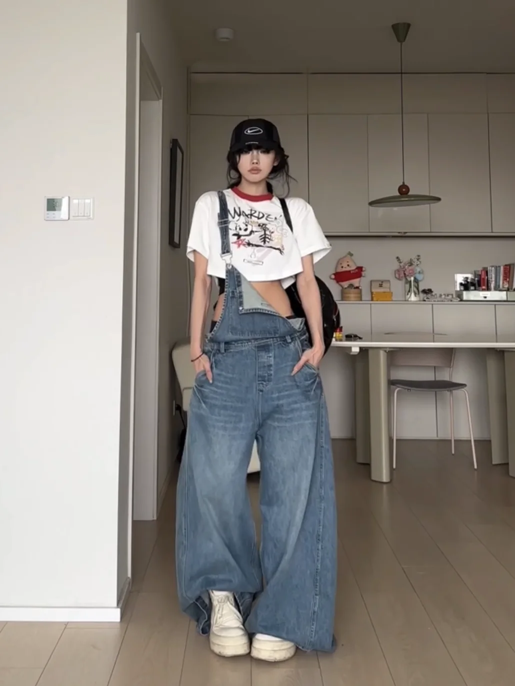 

W2s Original Street Sle Women's Jumpsuit Waed out Vintage Overalls Loose Drapey Denim Pants Spring Summer Trend