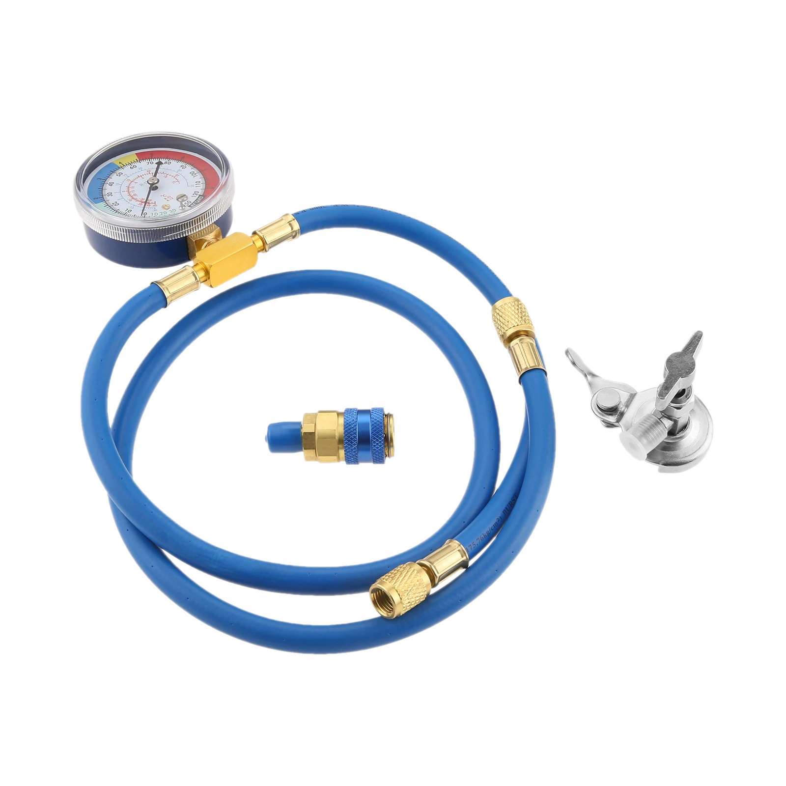 

R134A Quick Coupler Car AC Refrigerant Charge Hose with Low Pressure Gauge Universal Refrigerant Dispenser Valve Bottle Opener