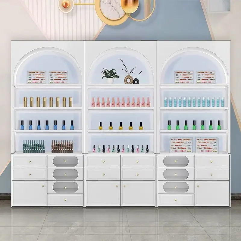 Cosmetics Display Cabinet Nail Polish Glue Display Cabinet Nail Art Eyelashes Simple High Cabinet Beauty Salon Products Skin Car