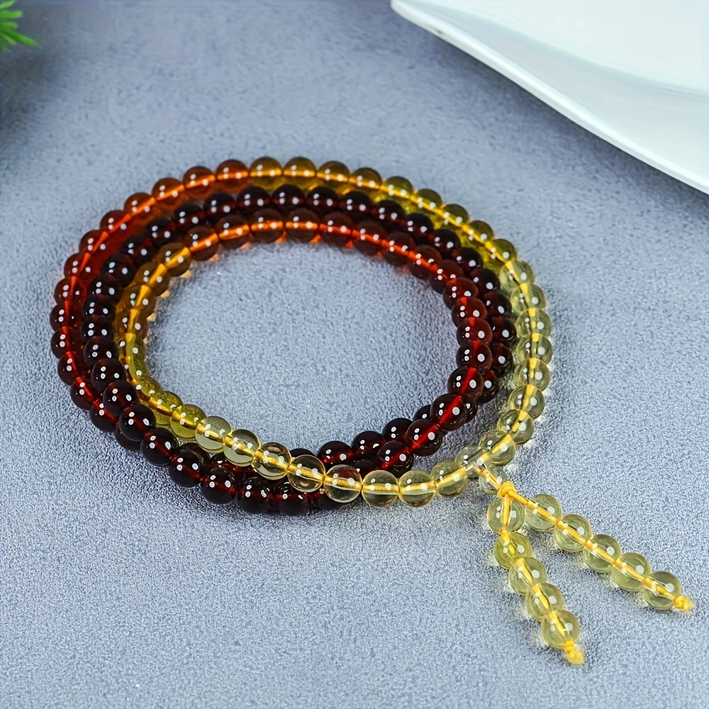 

Gradual change round beads 108 long sweater chain pendant, Mother's Day gift