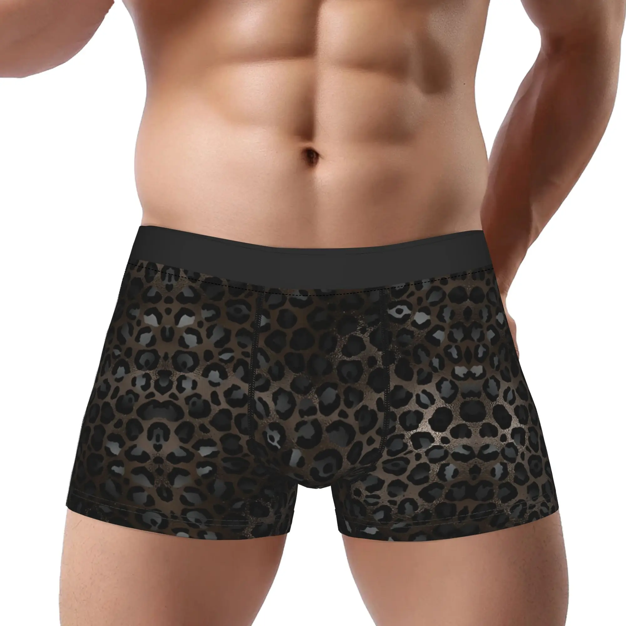 

Beautiful Black Leopard Pattern Leopard Print Underpants Breathbale Panties Male Underwear Print Shorts Boxer Briefs