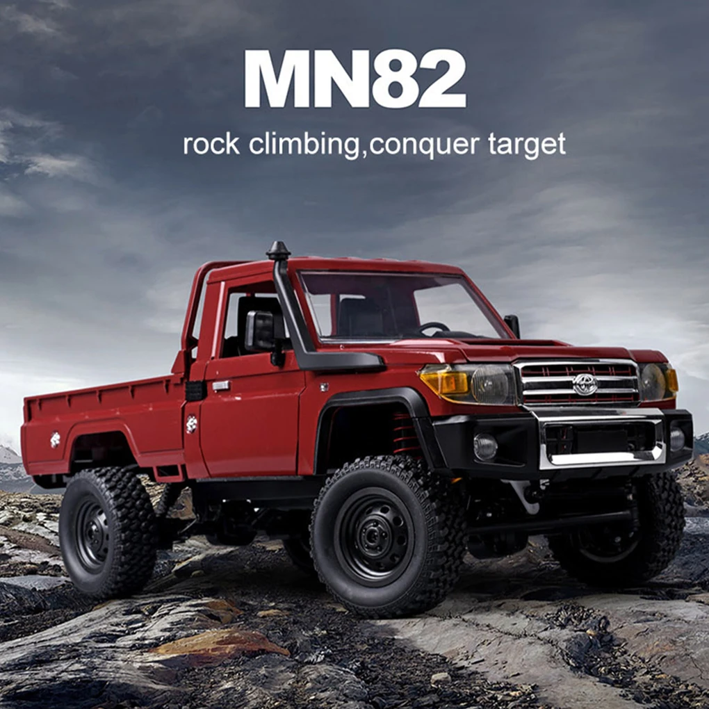 

MN82 1:12 RC Car 4WD Off-Road Climbing Truck 2.4G Full-Scale Simulation Pickup Vehicle with LED Lights 280 Motor RTR Version