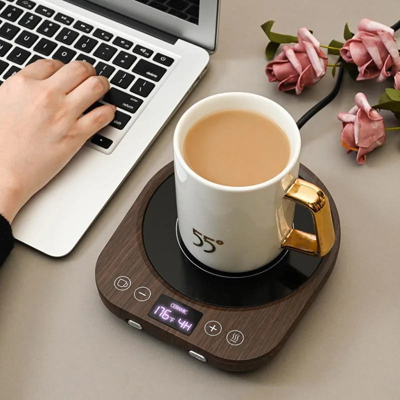 220V Cup Heater Mug Warmer Coffee Mug Heating Coaster Smart Thermostatic Electric Hot Plate Milk Tea Water Heating Pad Heater