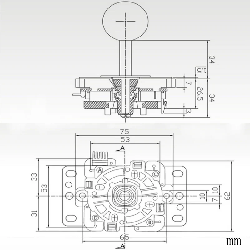 Original Neuester Sanwa JLX2-TP-8YT Joystick Authentische SANWA JLX Joysticks Ideal für Arcade Jamma MAME Spiele 12 Farben Verfügbar – Detail 4