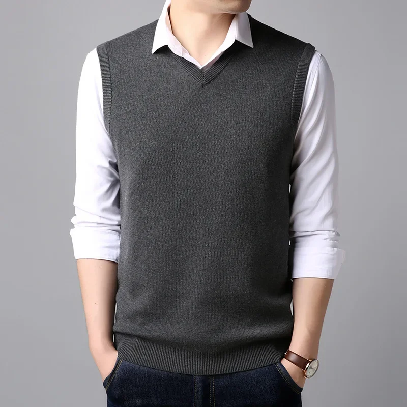 MRMT 2024 Brand New Sweater Vest Men's T Shirt  Vest V-neck Pullover Wool Sweater T-shirt for Male Vest Tops Tshirt