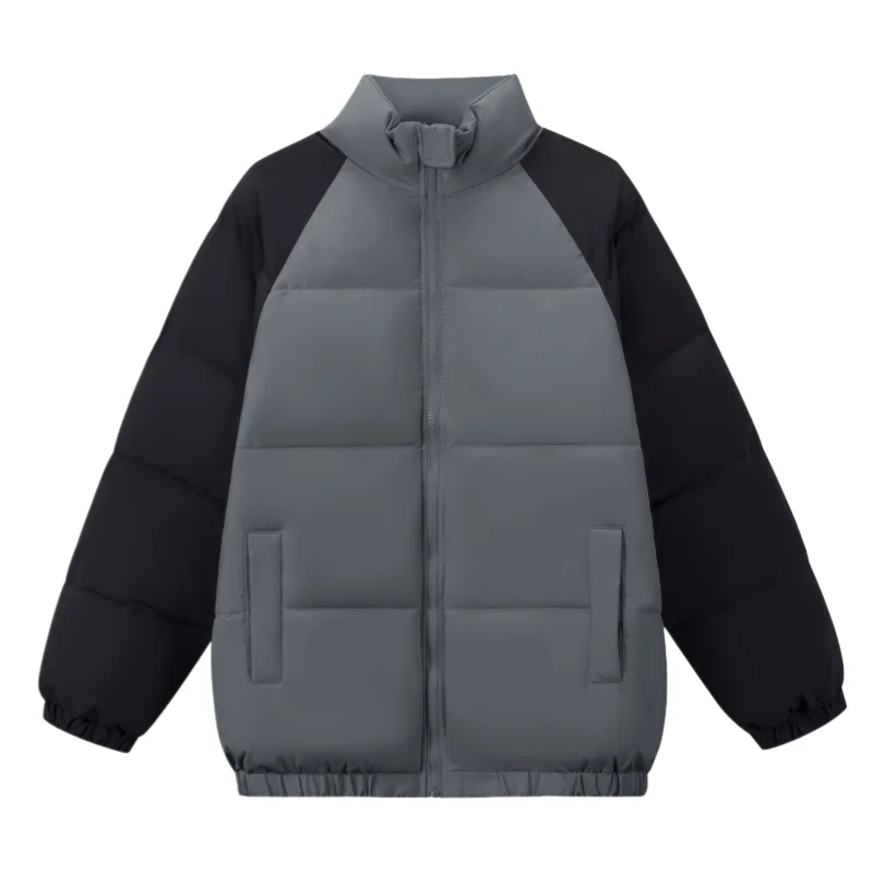 

Autumn Winter Couple's Style Cotton-padded Jackets with Stand-up Collars Warm Windproof Loose Coats Outdoor Sports Bread Jackets