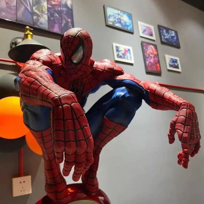 Clássico vermelho azul spiderman resina estátua presente de aniversário amigo colecionável figura de ação brinquedo poseidon design exclusivo colecionáveis