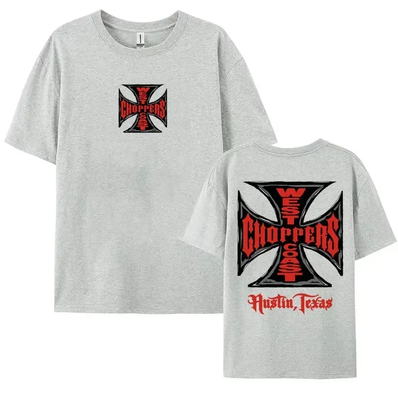 West Coast Choppers Iron Cross Graphic T-shirts Men\'s Clothing Harajuku Streetwear T-shirt Unisex Fashion Cool Oversized T Shirt