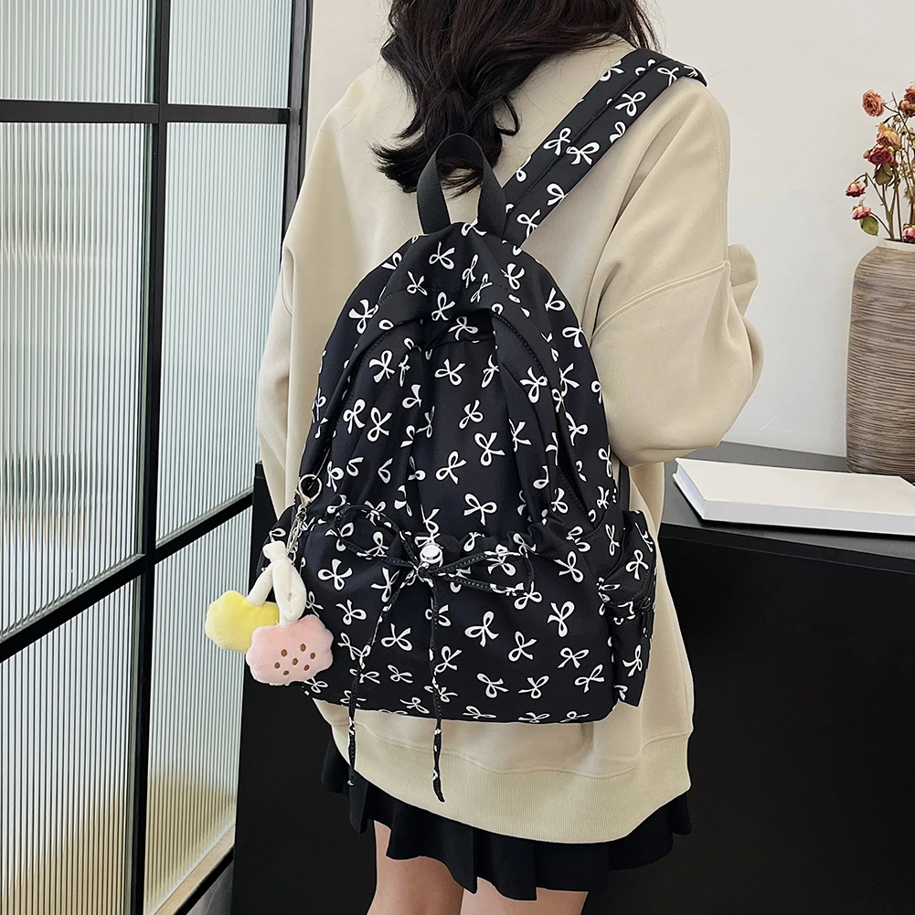 Para as mulheres arco impressão mochila multifuncional saco de escola náilon multi bolsos bolsa de ombro mochila para viagens trabalho escola