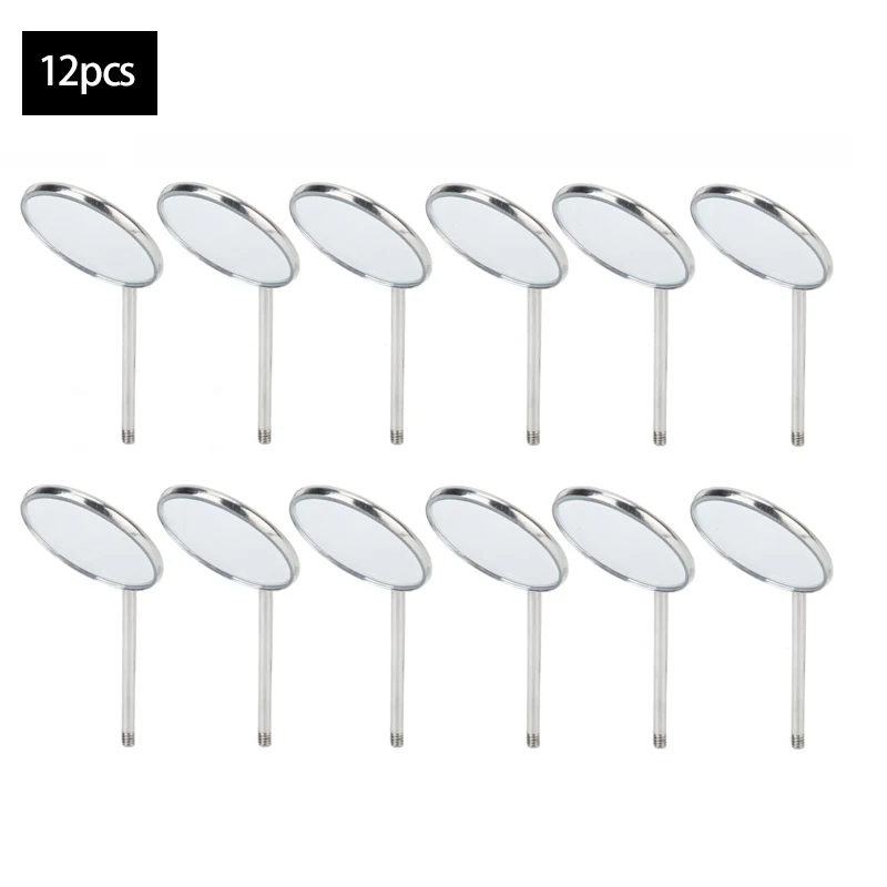 12Pc/box Stainless Steel Dental Single Sided Mouth Mirrors Premium Front Surface Mouth Exam Reflector Mirror Tooth Whitening