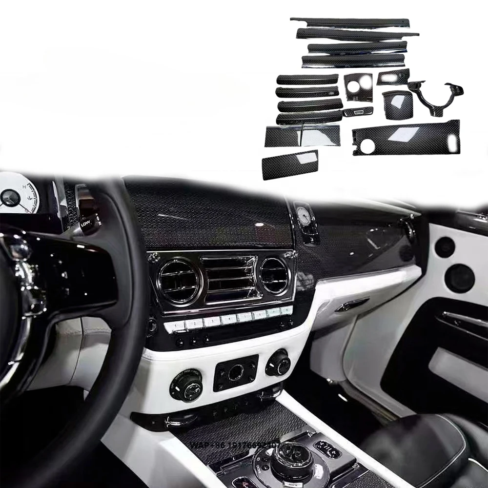 Novo Kit de Carroceria Estilo Fibra de Carbono para Decoração Interna e Adesivos de Substituição para Acessórios de Carro Ghost