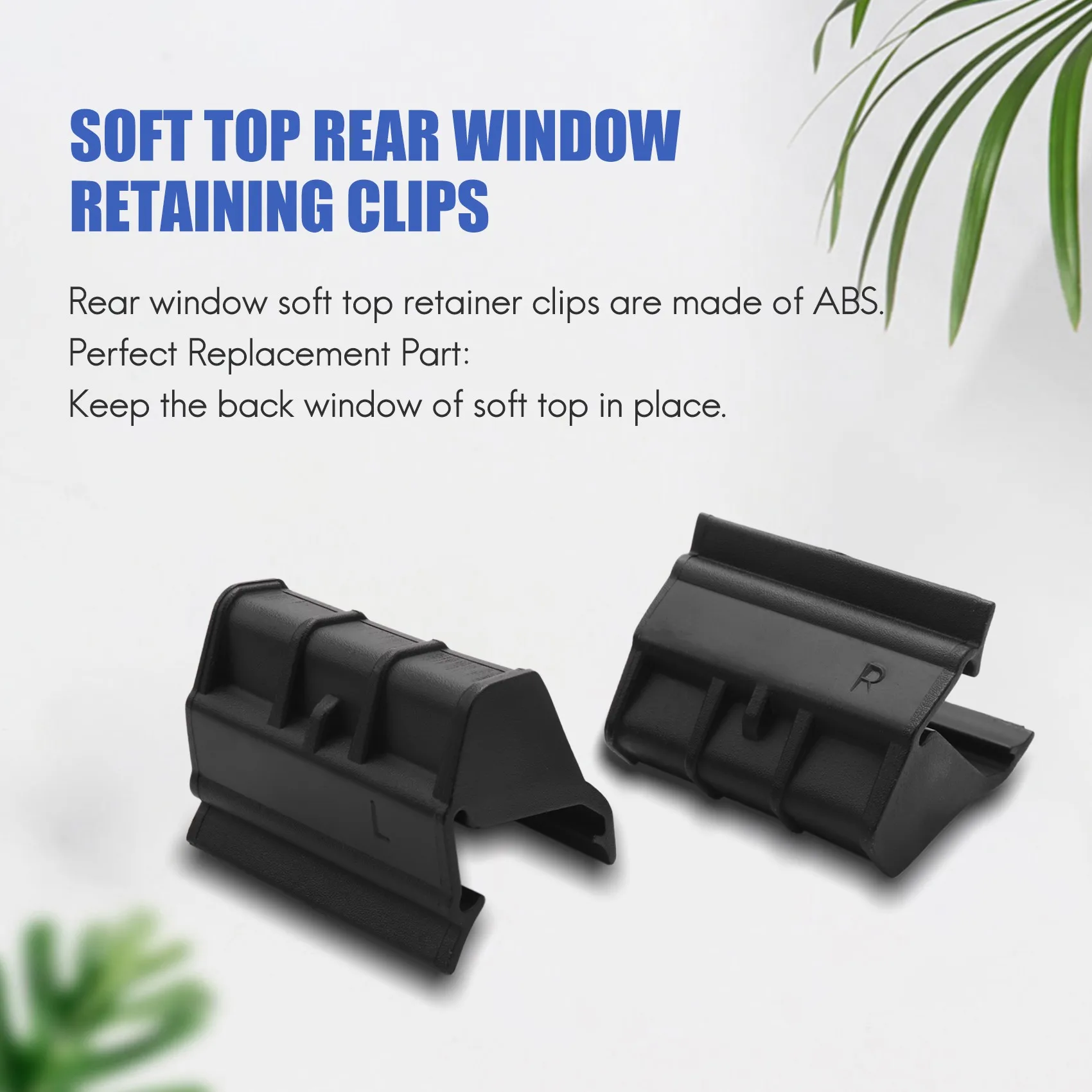 For 2007-2018 Jeep Wrangler JK Soft Top Rear Window Retaining Clips 55395761AE & 55395760AE 2Pcs