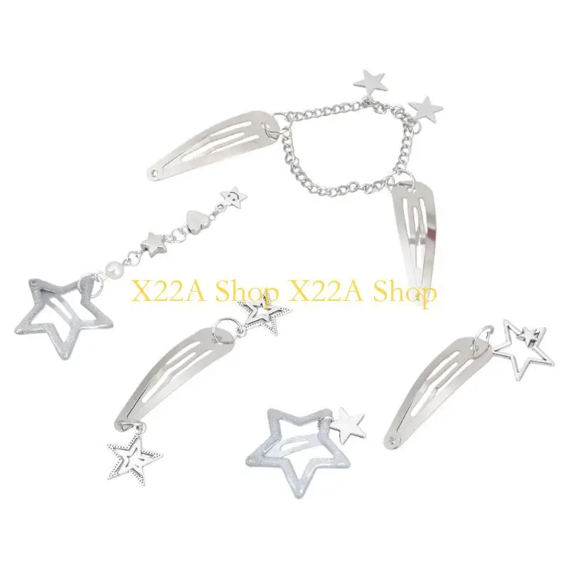 

Уникальные заколки для волос со звездами, подвесные заколки с пентаграммами, стильные аксессуары для волос для женщин