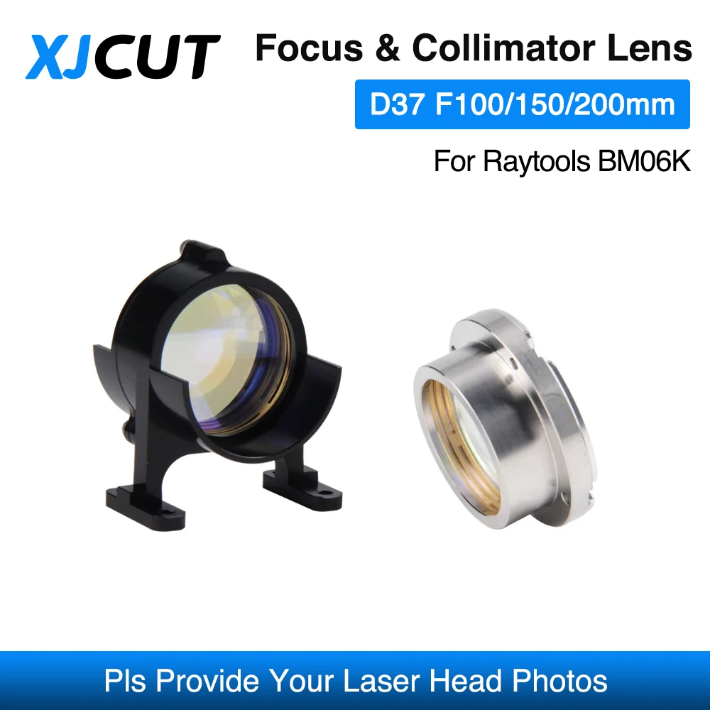 XJCUT Raytools BM06K Laser Focusing Lens Collimator Lens With Holder D37 F100/150/200mm For Raytools BM06K Laser Cutting Head