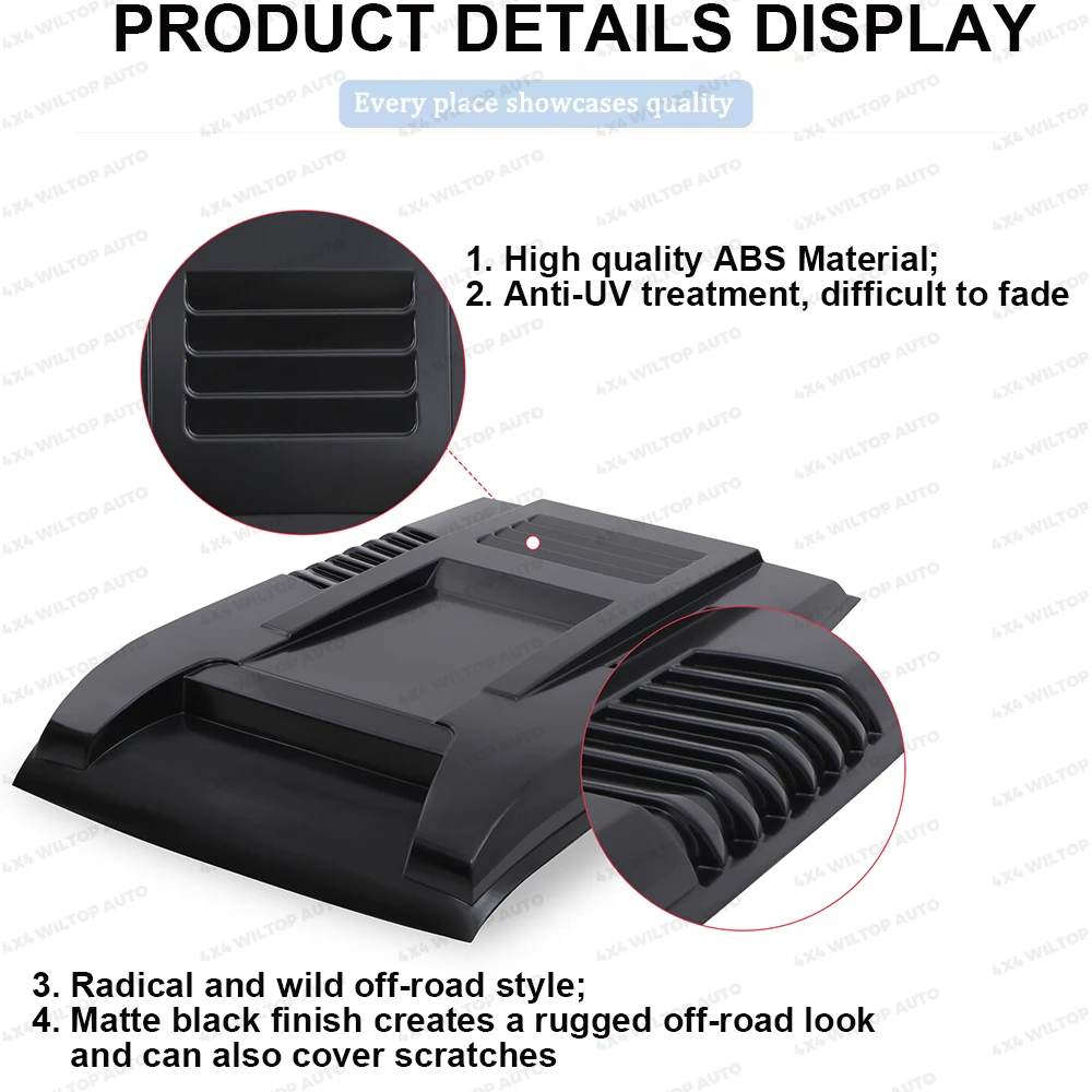 For Nissan Navara NP300 2015-2020 Frontier D23 Front Bonnet Scoop Hood Cover Matte Black Bonnet Guard Protector Car Accessories