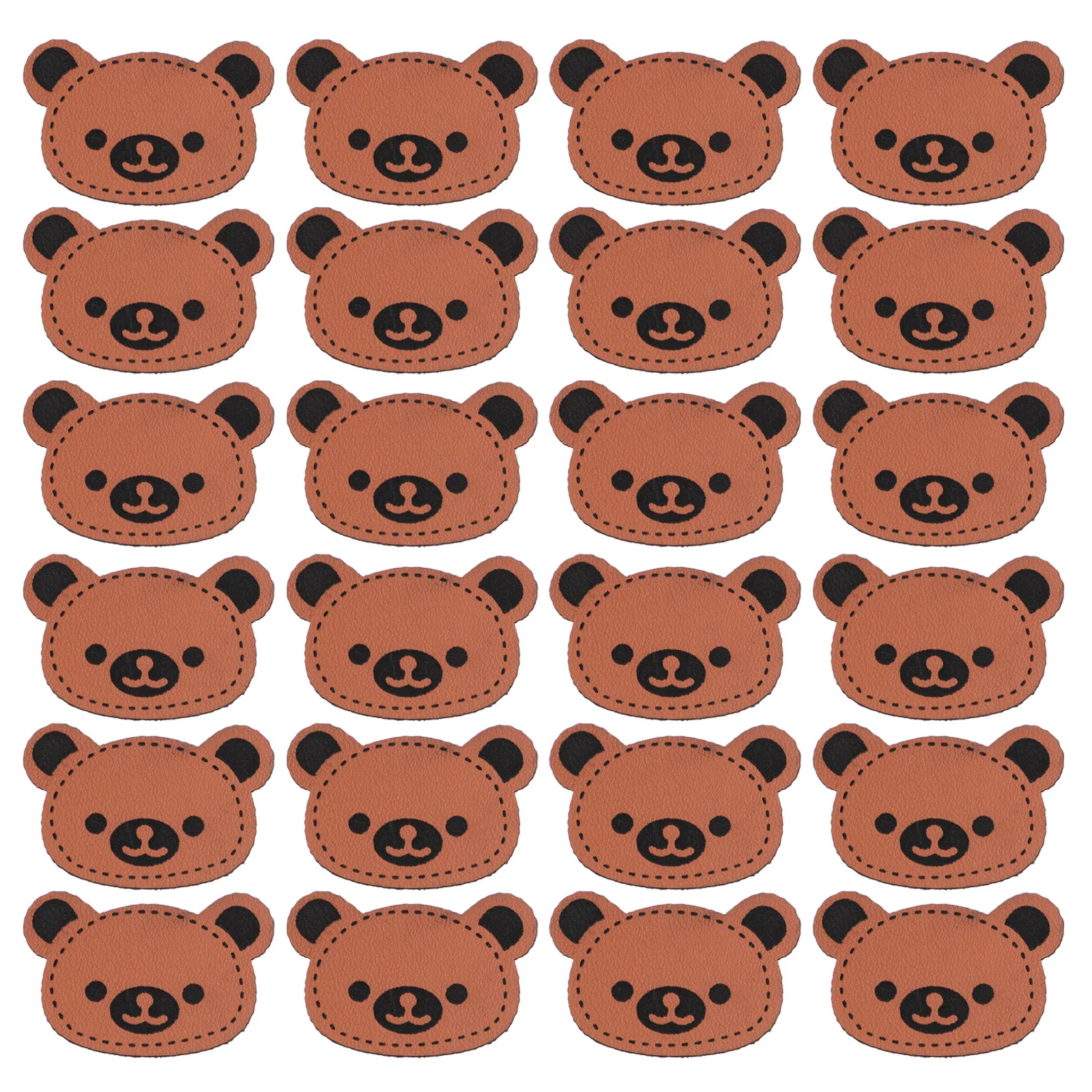 

100Pcs Bear Head PU Labels Embossed Clothes Tags Sewing Bag Apparel Accessories Garment Tags Clothing Label