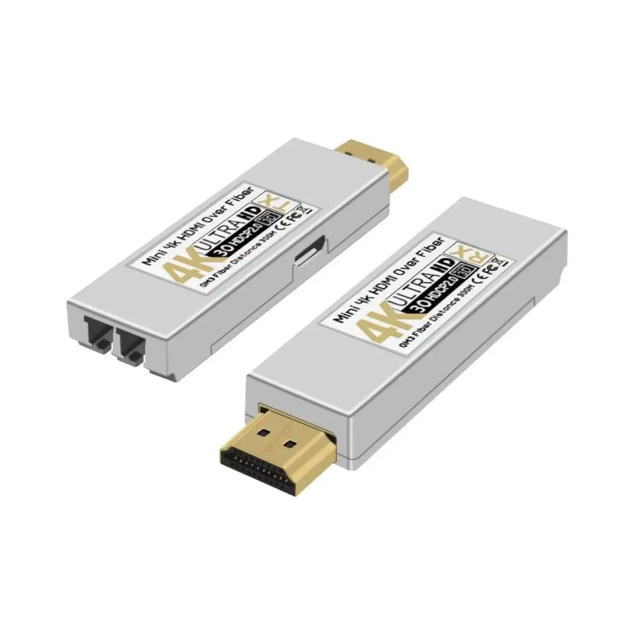 

4K HDMI Over Fiber Extender Kit, 300m Long Distance Transmission with OM3 Cable, Support 4K@30Hz for Home Theater Digital Signag