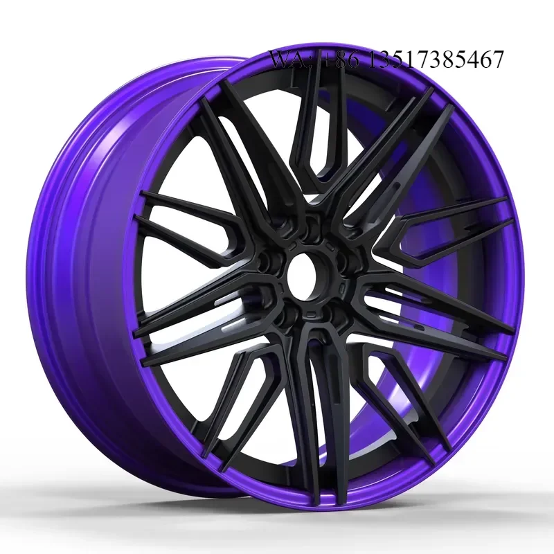 Matte Black Custom 2pcs Forged Hub Multi Spoke 5 Hole Aluminum Wheels for BMW Mercedes Land Rover Porsche Audi