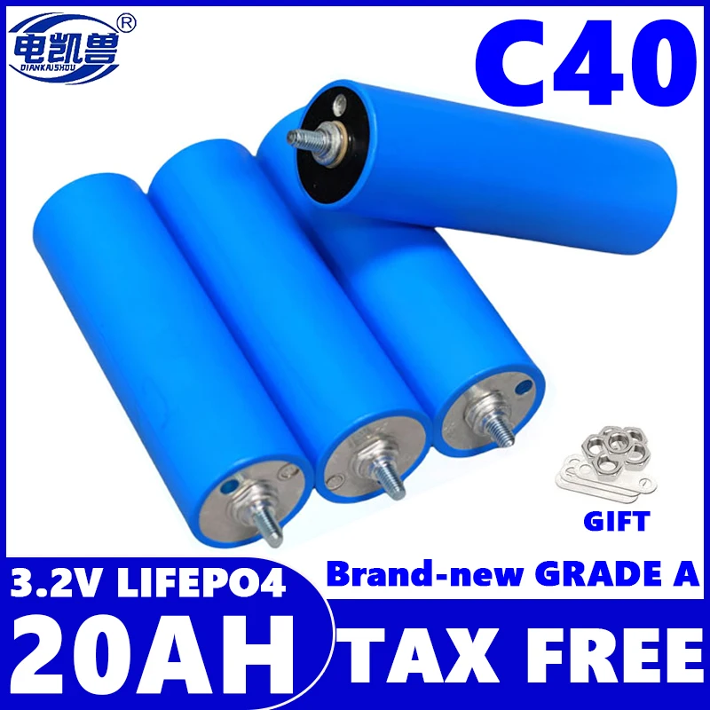 

4-64pcs 20Ah LiFePO4 Battery 3.2V phosphate Cell for 4S 12V 24V Motorcycle Car motor batteries Modification Grade A air transpor