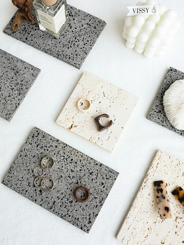 Natural Stone Black Hole Jewelry INS Photo Photography Background Shooting Props for Cosmetics Lipsticks Jewellery Ring Necklace