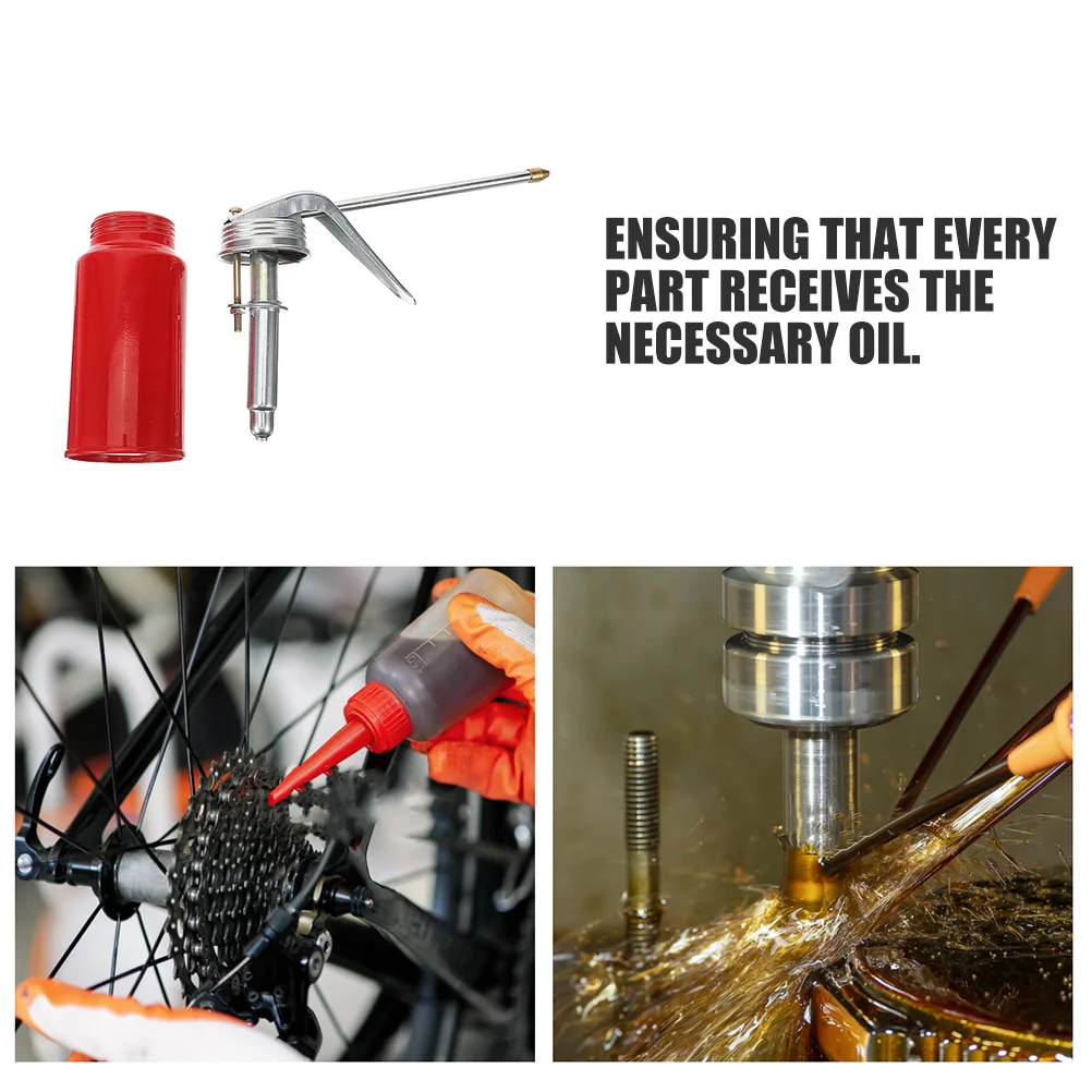 2pcs Metal Manual Pump Can Long Spout For Motorcycle Car Engine Lubrication Durable Dispenser Hand Pump Oiler Oil Container Car