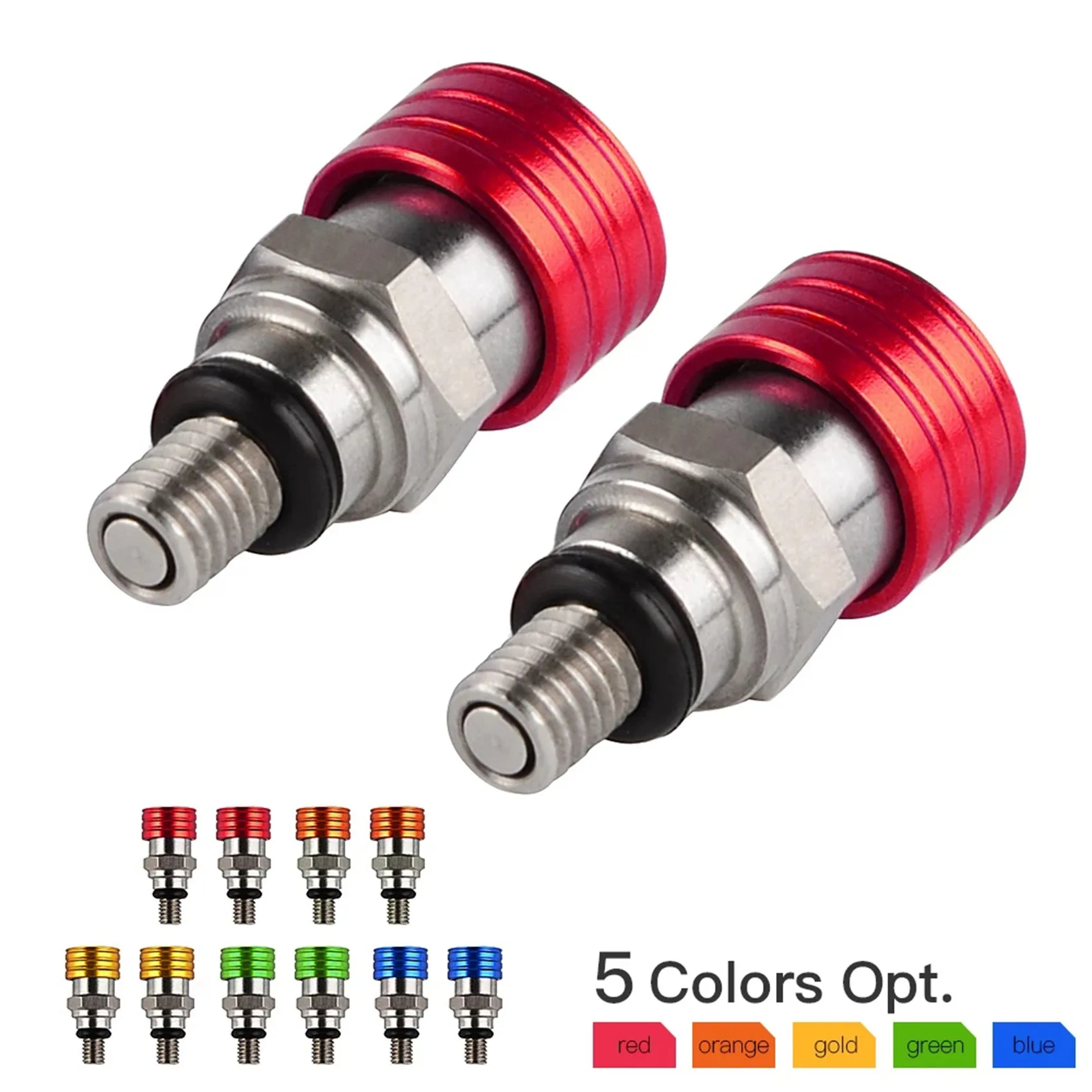 Motocross M5X0.8Cm Fork Air Bleeder Relief Valve for Honda Kawasaki Yamaha Suzuki YZ85 YZ125 YZ250 YZ450F 250RX Red