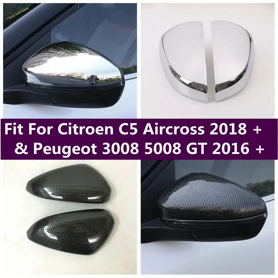 

ABS Chrome Rear Mirror Rearview Decoration Frame Cover Trim For Citroen C5 Aircross 2018 - 2024 Peugeot 3008 5008 GT 2016 - 2021