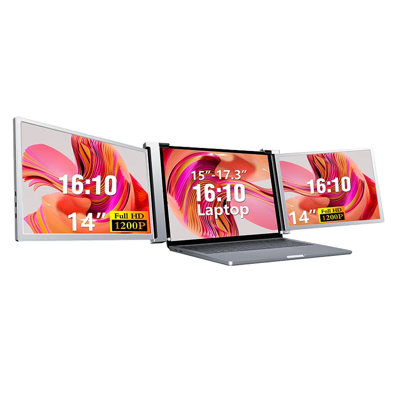

LED TFT Triple Screen Extender Computer Type C Interface Gaming Laptop 15.4" IPS USB Dual Screen