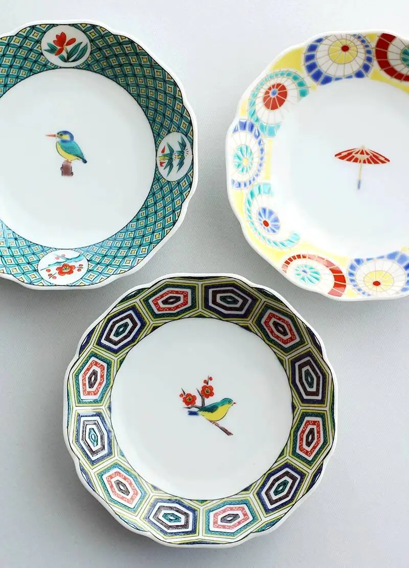 In Stock, 5 Types Sold Individually, Japanese Imported Kutani Ware Painted Small Plates, Fruit Dessert With Floral And Bird
