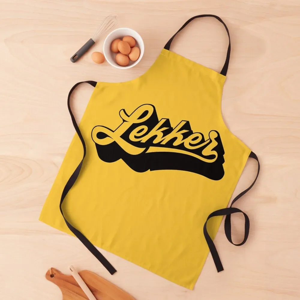 Lekker Script Apron Kitchens Woman chef costume Home and kitchen products home women Apron