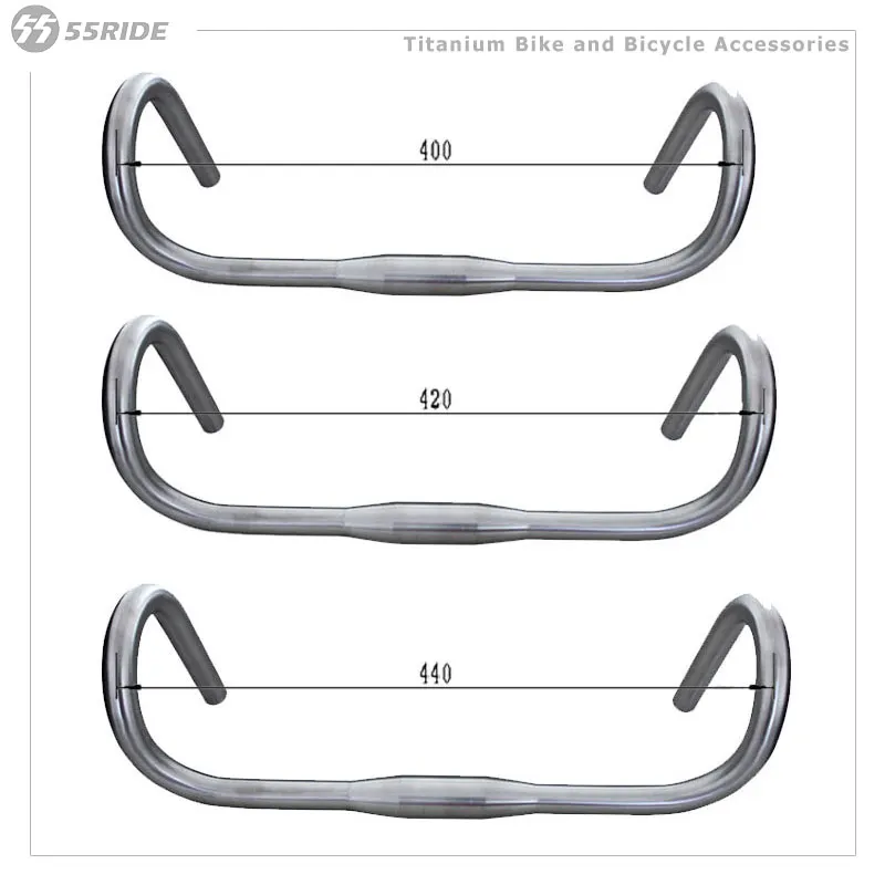 Titanium Bike Handlebar Drop, Racing Drop Bar, Road Riser Handlebar, Bicycle Accessories, 22.2mm