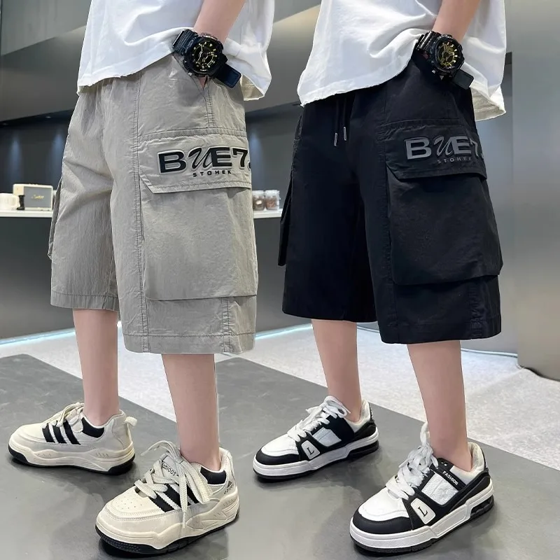 Summer Breathable Quick Drying Boys Shorts Daily Casual Sports Shorts High Street Fashion Kid's Clothing Boys Short Pants