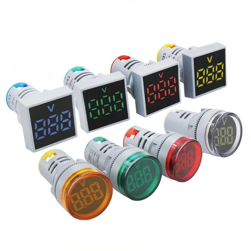 Mini Digital Voltmeter 22mm AC 12-500V 20-500V Volt Voltage Tester Meter Monitor Power LED Indicator Pilot Lamp Light Display