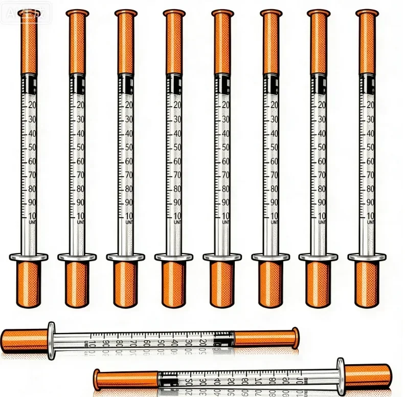 100/50 Pack 0.5/1ml Syringes with Needles Individually Packaged for Laboratory And Pet Supplies